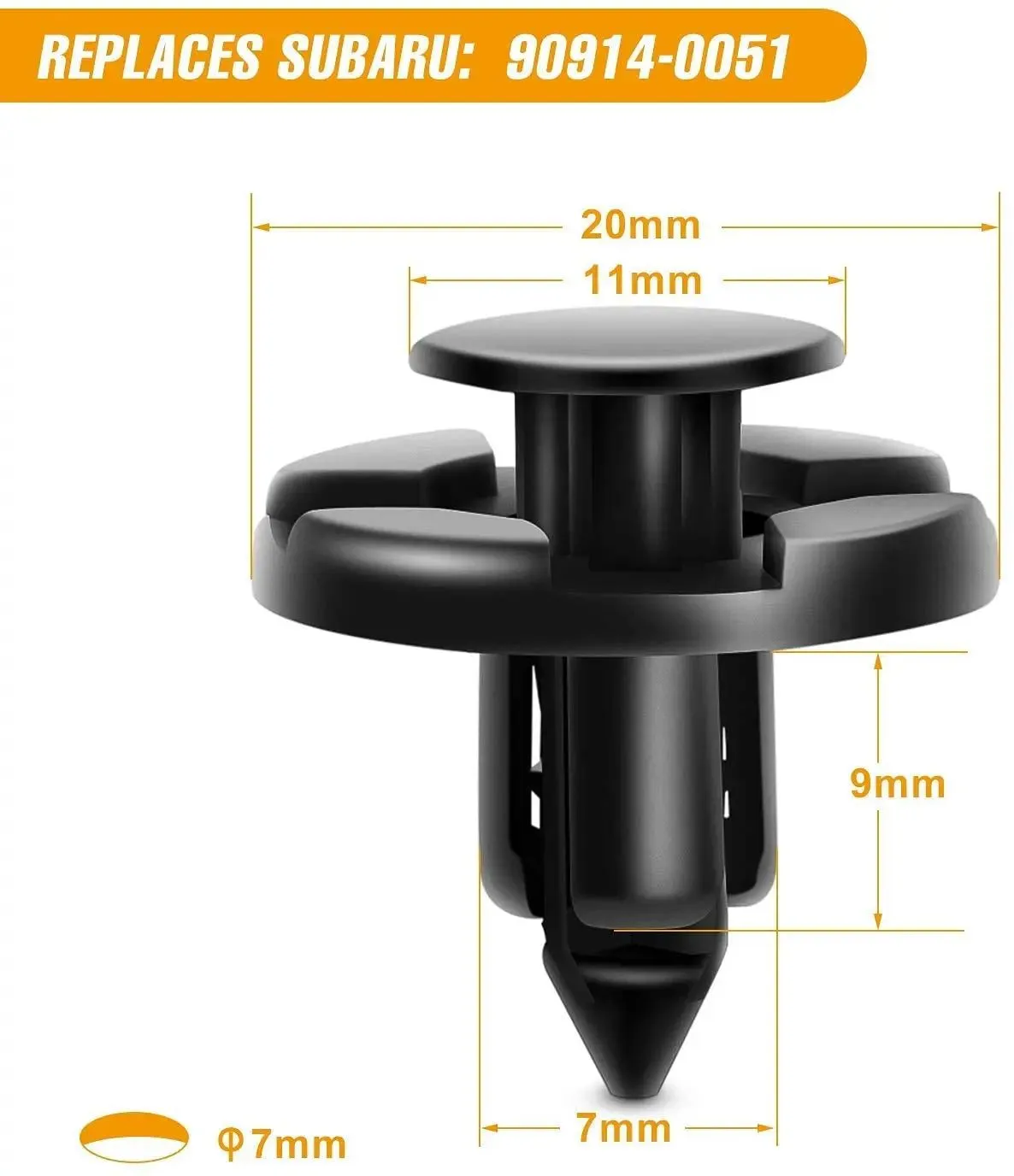 100 Pcs Hole 7mm 8mm 10mm Car Push Retainer Clips Kits For Subaru
