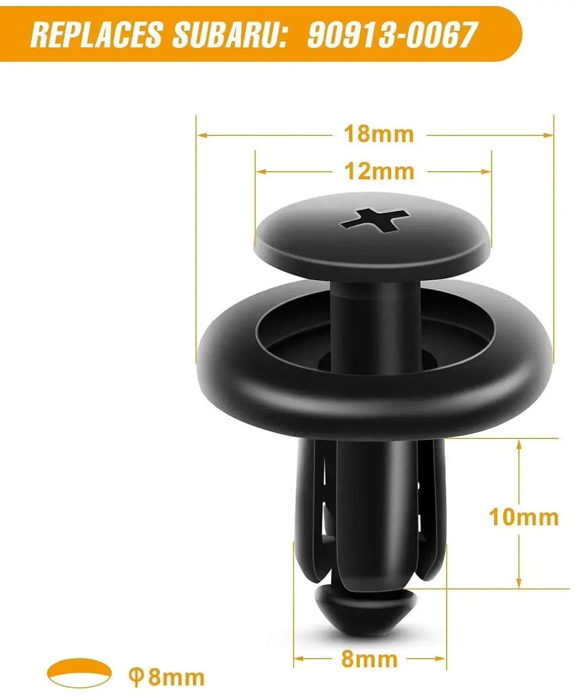 100 Pcs Hole 7mm 8mm 10mm Car Push Retainer Clips Kits For Subaru