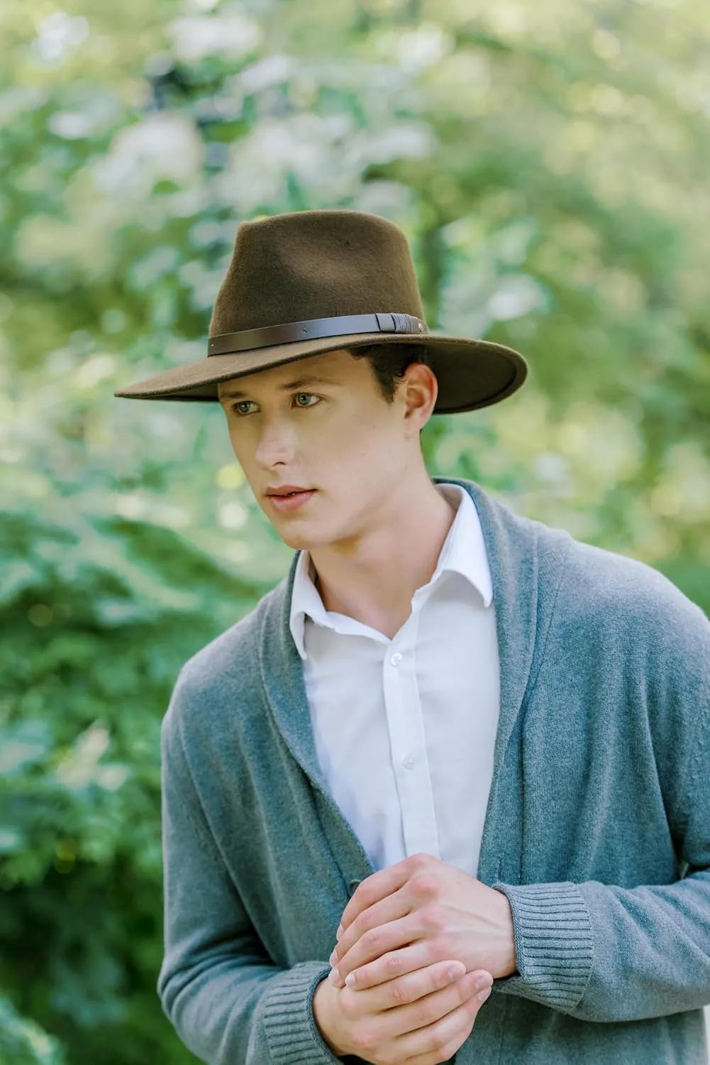 100% Wool Felt Australian Hat for Women Men Crushable Waterproof Nubuck Leather Band | Outback Cowboy Cowgirl