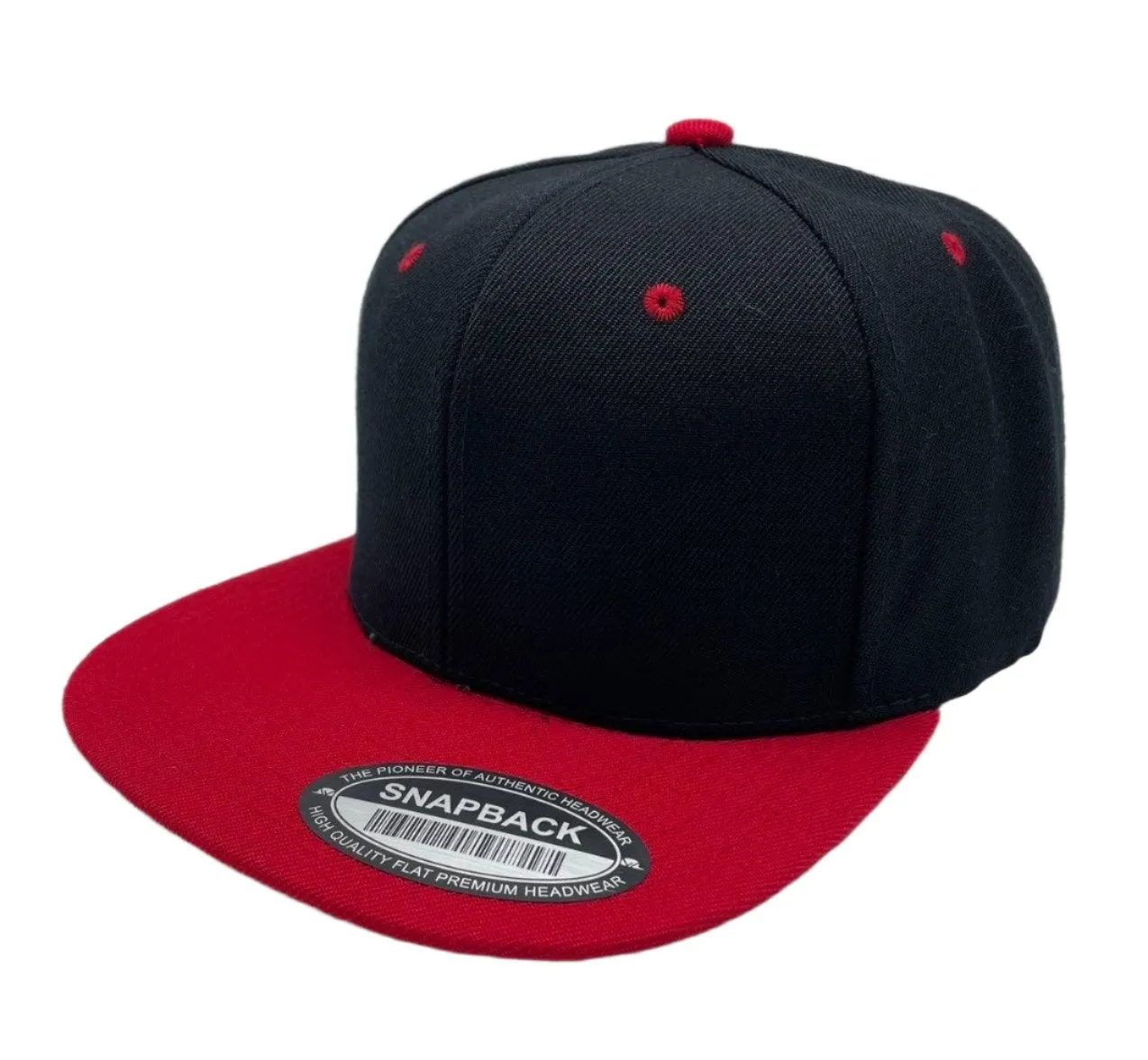 12 Pack Snapback Hat Cap - Wool Blend, Flat Bill