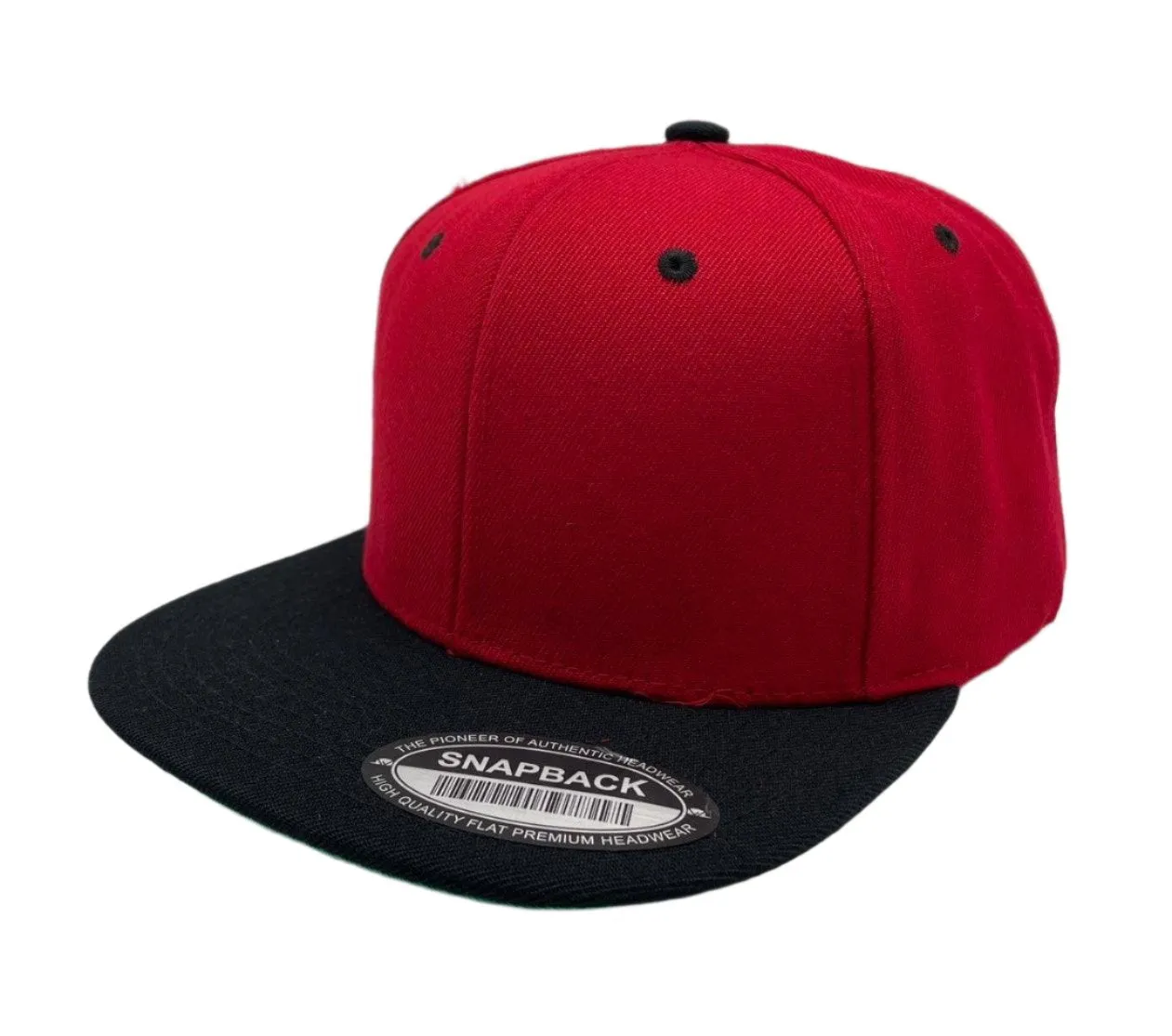 12 Pack Snapback Hat Cap - Wool Blend, Flat Bill