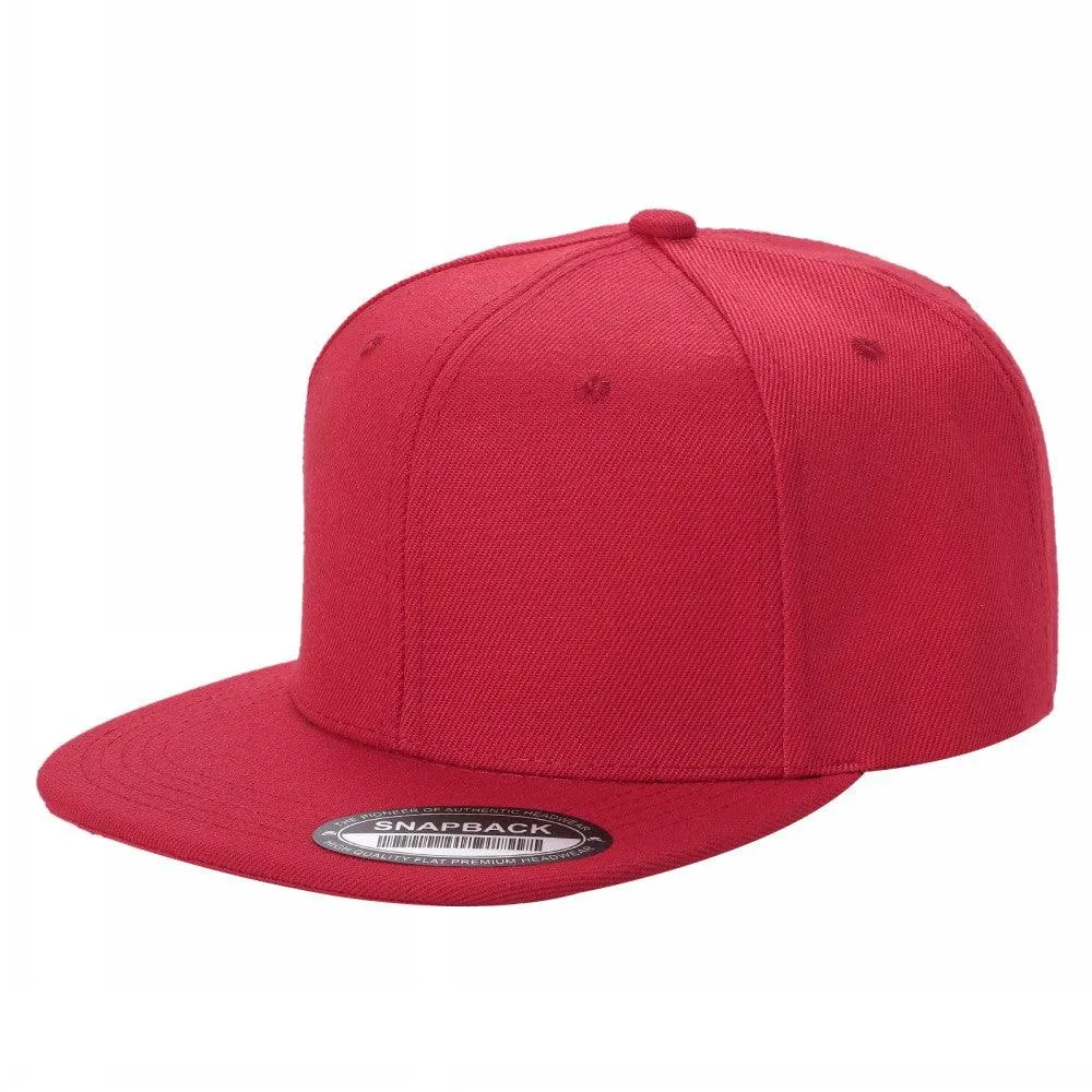 12 Pack Snapback Hat Cap - Wool Blend, Flat Bill