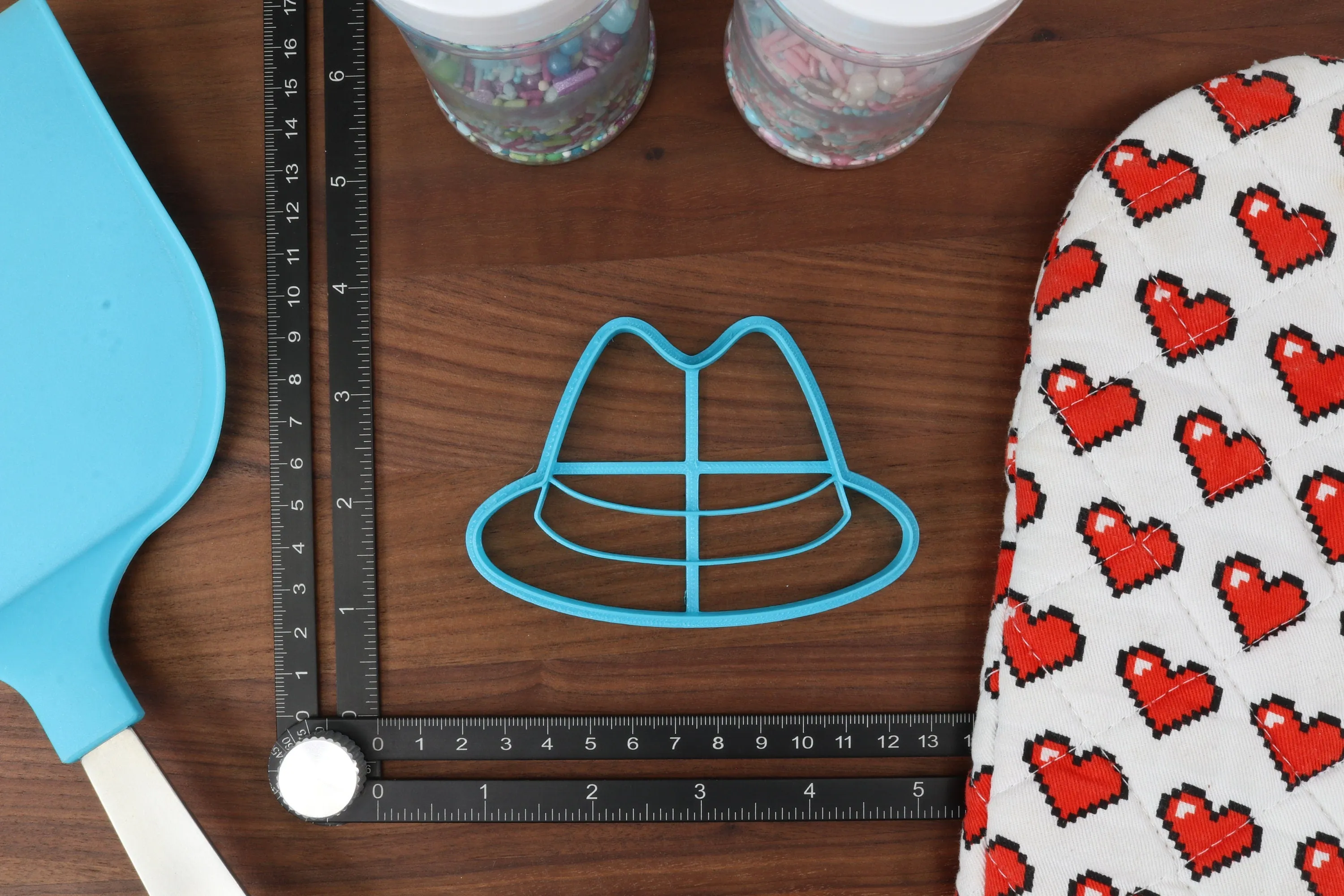 Assorted Hats Cookie Cutters - Baseball Cap, Bowler Hat, Fedora, Safari Hat, Top Hat
