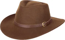 Bigalli Melbourne Wool Felt Fedora Hat for Women/Men Cowboy Hat Crushable Teardrop Winter Fall Hat | Mens Safari Hat