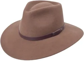 Bigalli Unisex-Adults Australian Wool Felt Teardrop Cowboy Hat - Waterproof, Crushable, Sun Protection - Chocolate