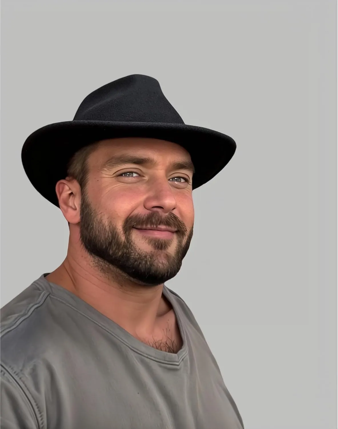 Black Crushable Wool Felt Mens Fedora Outback Western Outdoor Hat