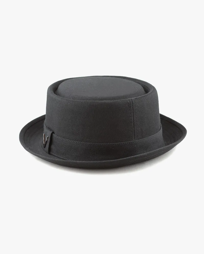 Black Horn Cotton Porkpie hat
