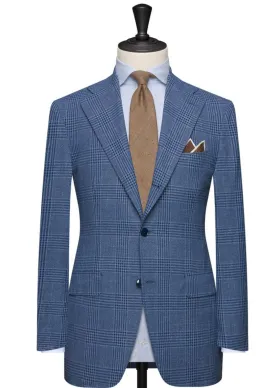 Blue Window-Pane Wide Lapel Suit