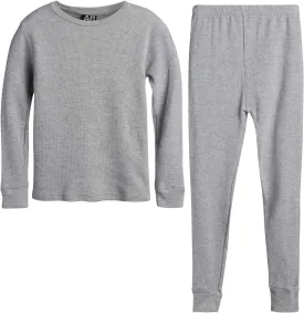 Boys' Thermal Underwear Set - 2 Piece Waffle Knit Long Sleeve Thermal Shirt and Pants for Boys (Sizes: 2T-18)