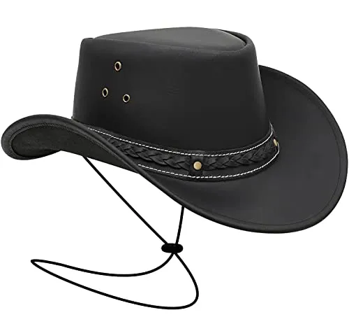 BRANDSLOCK Cowboy Hat for Men Women Lightweight Handcrafted Western Shapeable Wide Brim Durable Hat Brown (M)
