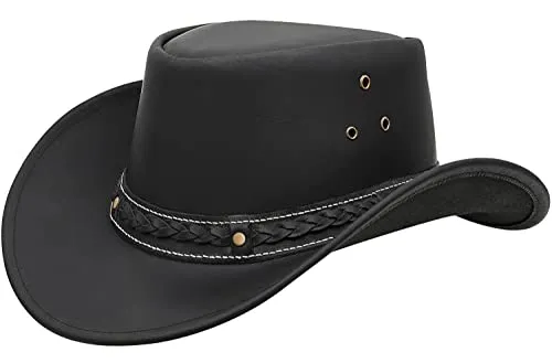 BRANDSLOCK Cowboy Hat for Men Women Lightweight Handcrafted Western Shapeable Wide Brim Durable Hat Brown (M)
