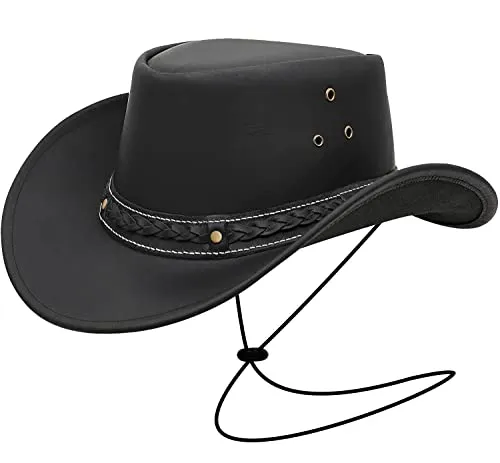 BRANDSLOCK Cowboy Hat for Men Women Lightweight Handcrafted Western Shapeable Wide Brim Durable Hat Brown (M)