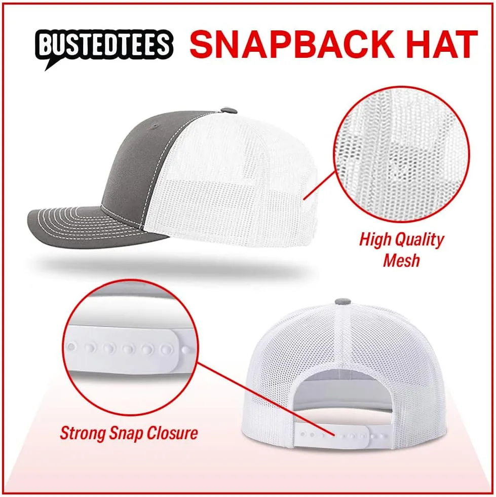BustedTees XRP Back Mesh Hat Casual Wear Crypto Baseball Cap for Mens & Womens Breathable Mesh Adjustable Snapback Strap