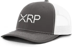 BustedTees XRP Back Mesh Hat Casual Wear Crypto Baseball Cap for Mens & Womens Breathable Mesh Adjustable Snapback Strap