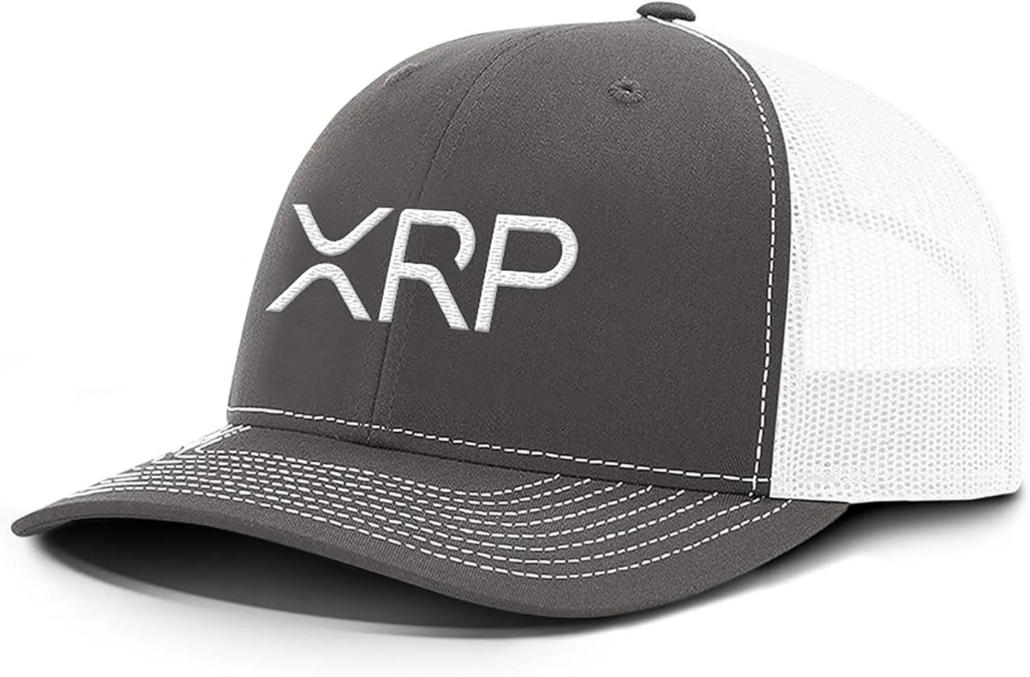 BustedTees XRP Back Mesh Hat Casual Wear Crypto Baseball Cap for Mens & Womens Breathable Mesh Adjustable Snapback Strap