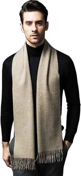 Cashmere & Wool Scarf Solid Color Thin Lightweight Scarf for Men and Women in Cold Weather with Gift Box