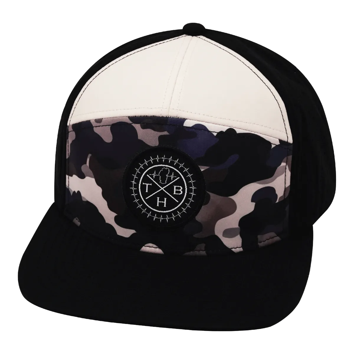 Color Vibes Hat | Flat Bill | Desert Night Camo - Black - Cream