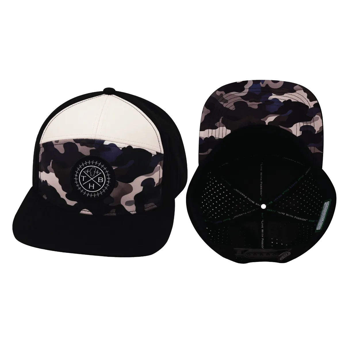 Color Vibes Hat | Flat Bill | Desert Night Camo - Black - Cream