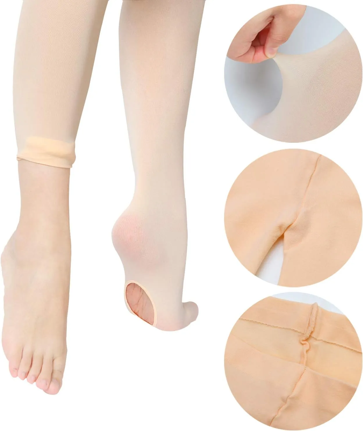 Cooraby 4 Pairs Dance Tight Footed Ballet Ultra Soft Ballet Tights for Girls,4 Colors