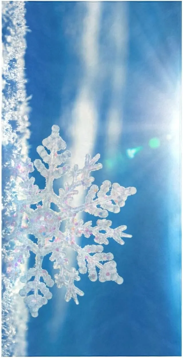 Customized Name Towel, Personalized Snowflake Beach Towel Bath Towels for Adults Teens Women Men Boys Girls, Oversized Soft Absorbent Towels for Pool Travel Swimming Bathroom 60"x30"