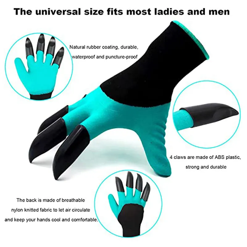 Garden Gloves with Claws Waterproof Breathable Planting Tools