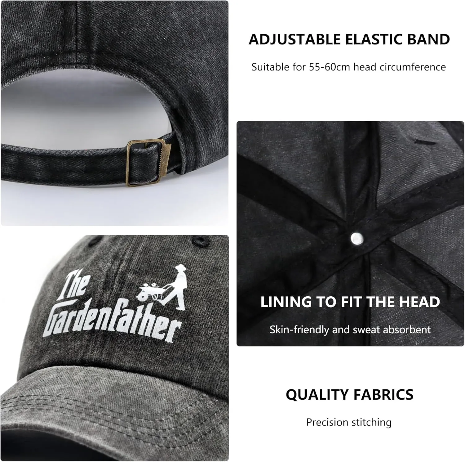 Gardening Gifts for Men, Gardening Hat for Gardeners Men, Adjustable Washed Cotton Baseball Cap
