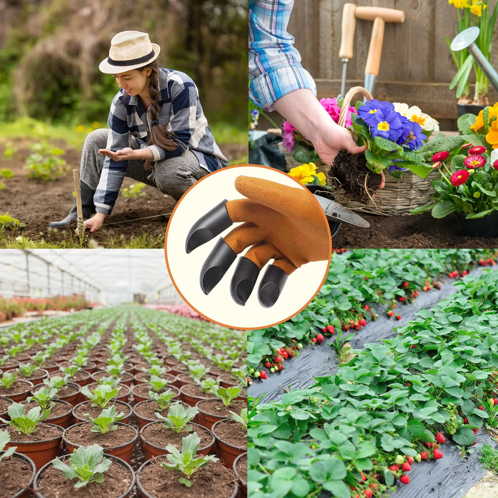 Gardening Gloves with Claws 2 Pairs