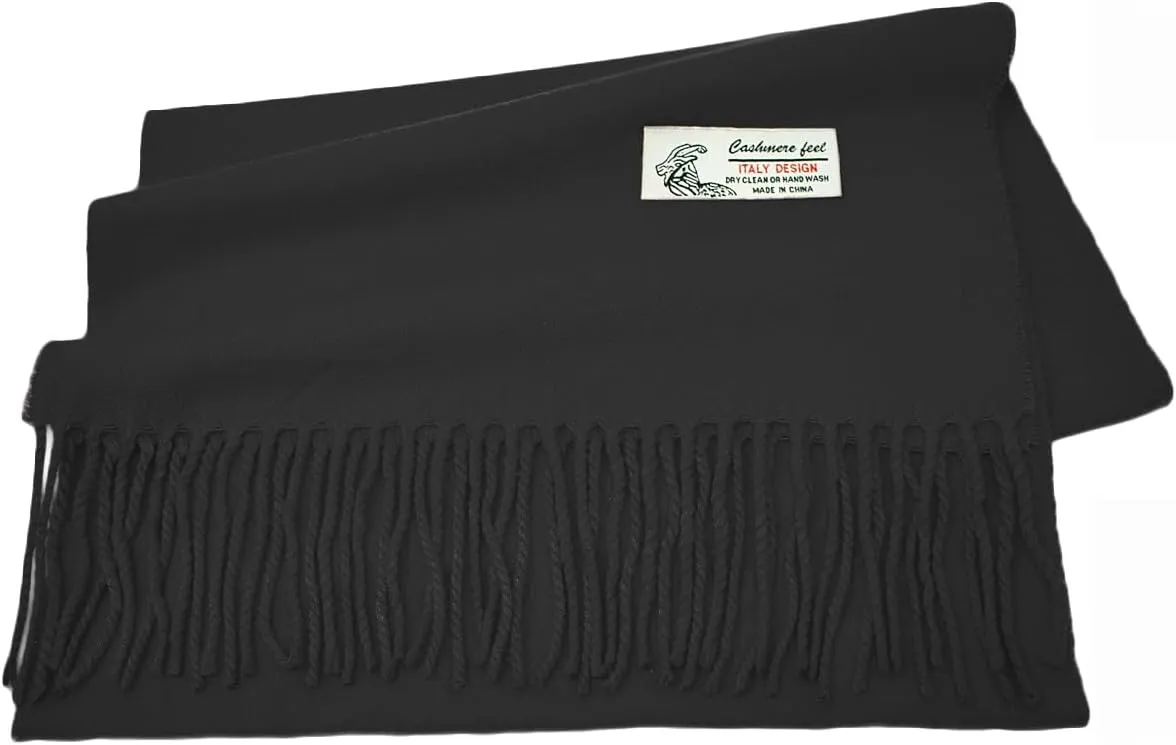 Glory Max Unisex Plain Solid Color Winter Scarf Cashmere Feel Soft Classic 72"x12"