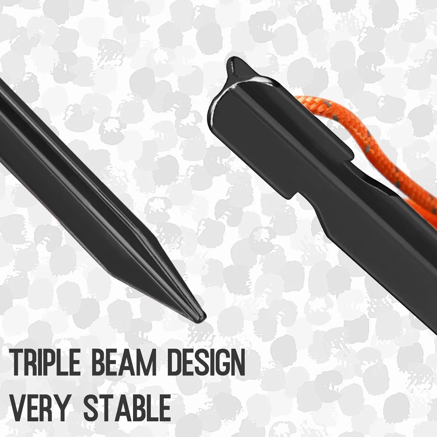 Grassman 16 Pack Tent Stakes, 7075 Aluminium Tent pegs, Heavy Duty Lightweight Ground Pegs, Durable and Safe Metal Camping Spikes, Black