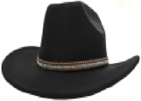 INOGIH Western Outback Cowboy Hats - Fashionable Cowgirl Hats Felt Fedora Hat for Party Music Festival