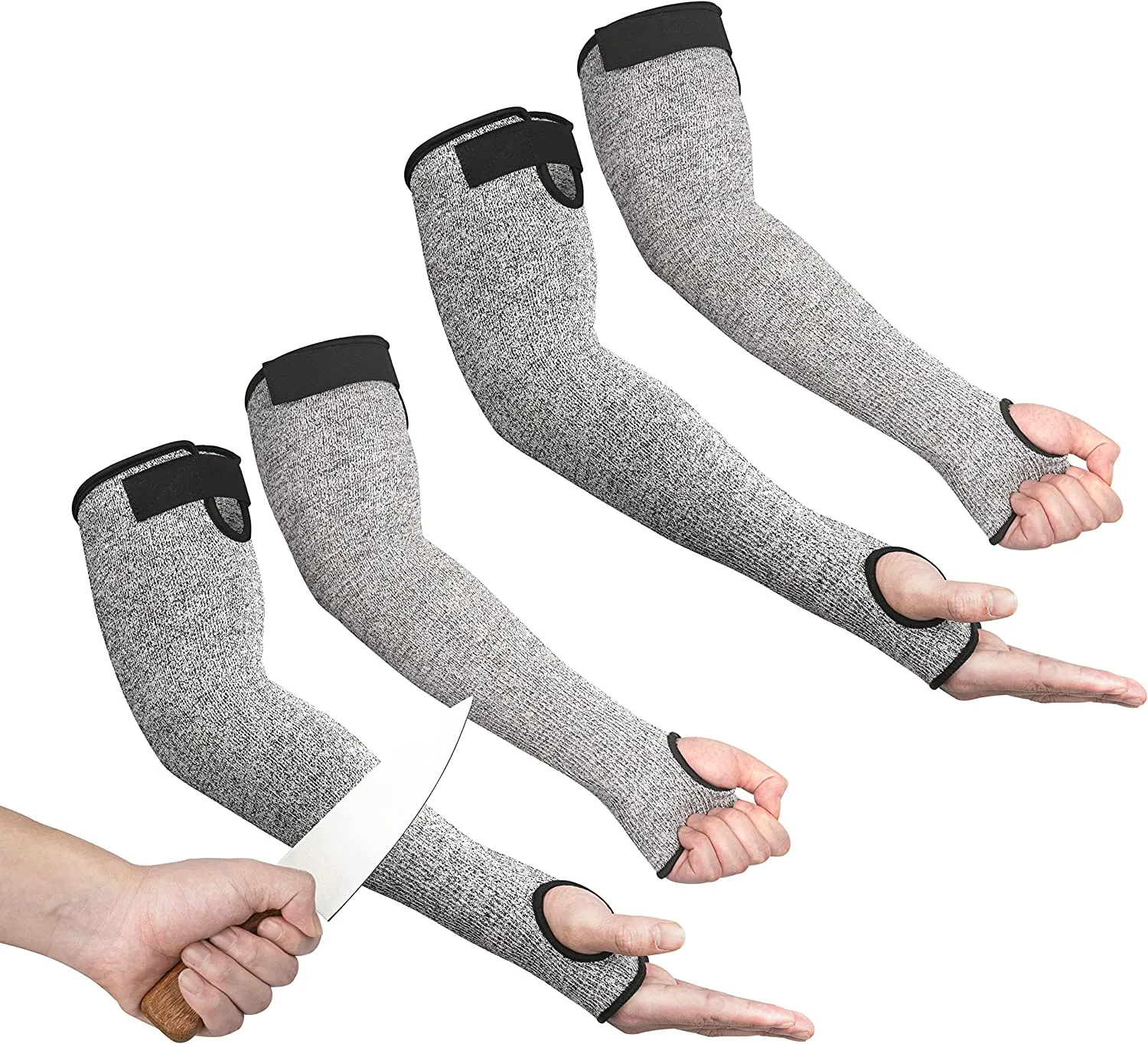 Kevlar Sleeves for Arm Protection, Prevent Cuts and Bruises, Cut Resistant with Thumb Hole