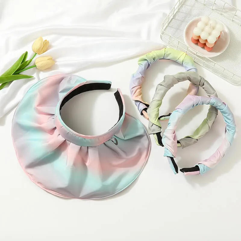 Ladies Outdoor Sun-Protect Shade Folding Headband Shell Sun Hat ($5 off 2nd one)