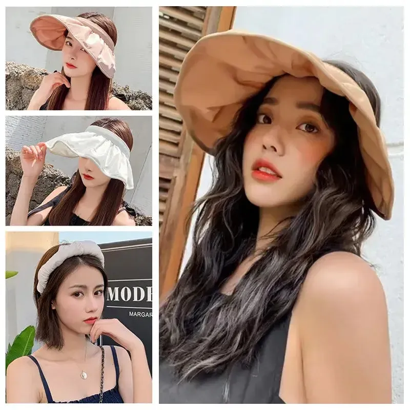 Ladies Outdoor Sun-Protect Shade Folding Headband Shell Sun Hat ($5 off 2nd one)