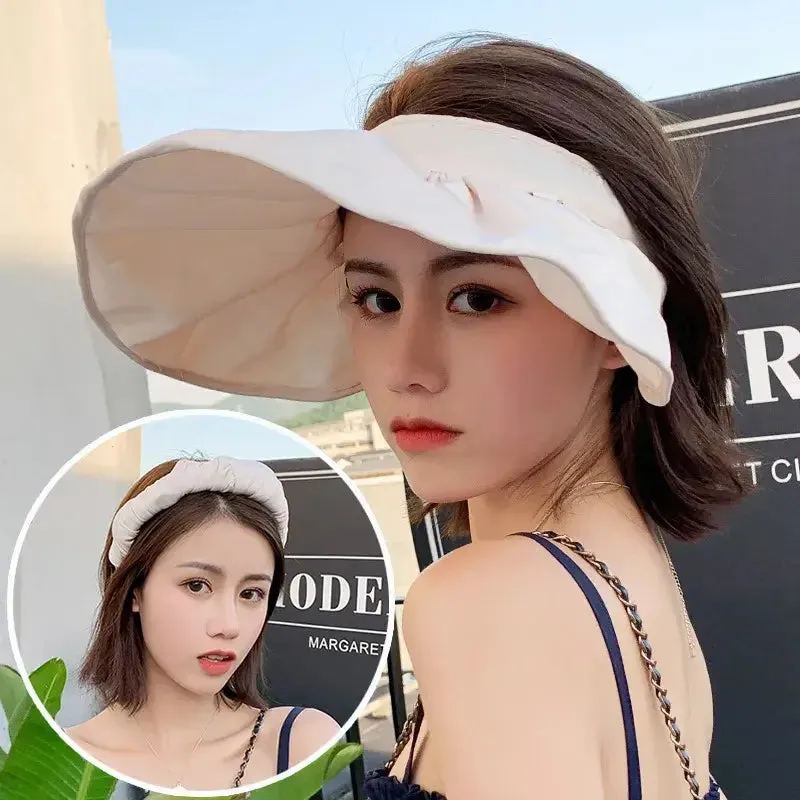 Ladies Outdoor Sun-Protect Shade Folding Headband Shell Sun Hat ($5 off 2nd one)