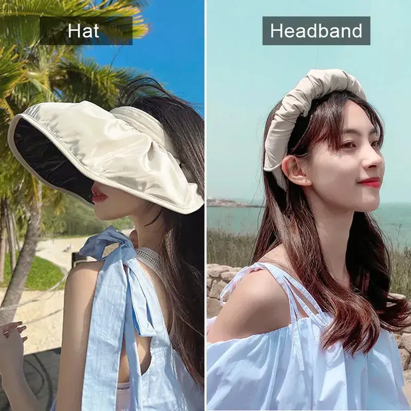 Ladies Outdoor Sun-Protect Shade Folding Headband Shell Sun Hat ($5 off 2nd one)
