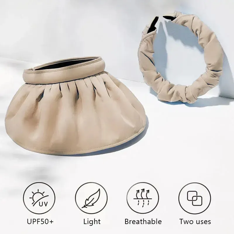 Ladies Outdoor Sun-Protect Shade Folding Headband Shell Sun Hat ($5 off 2nd one)