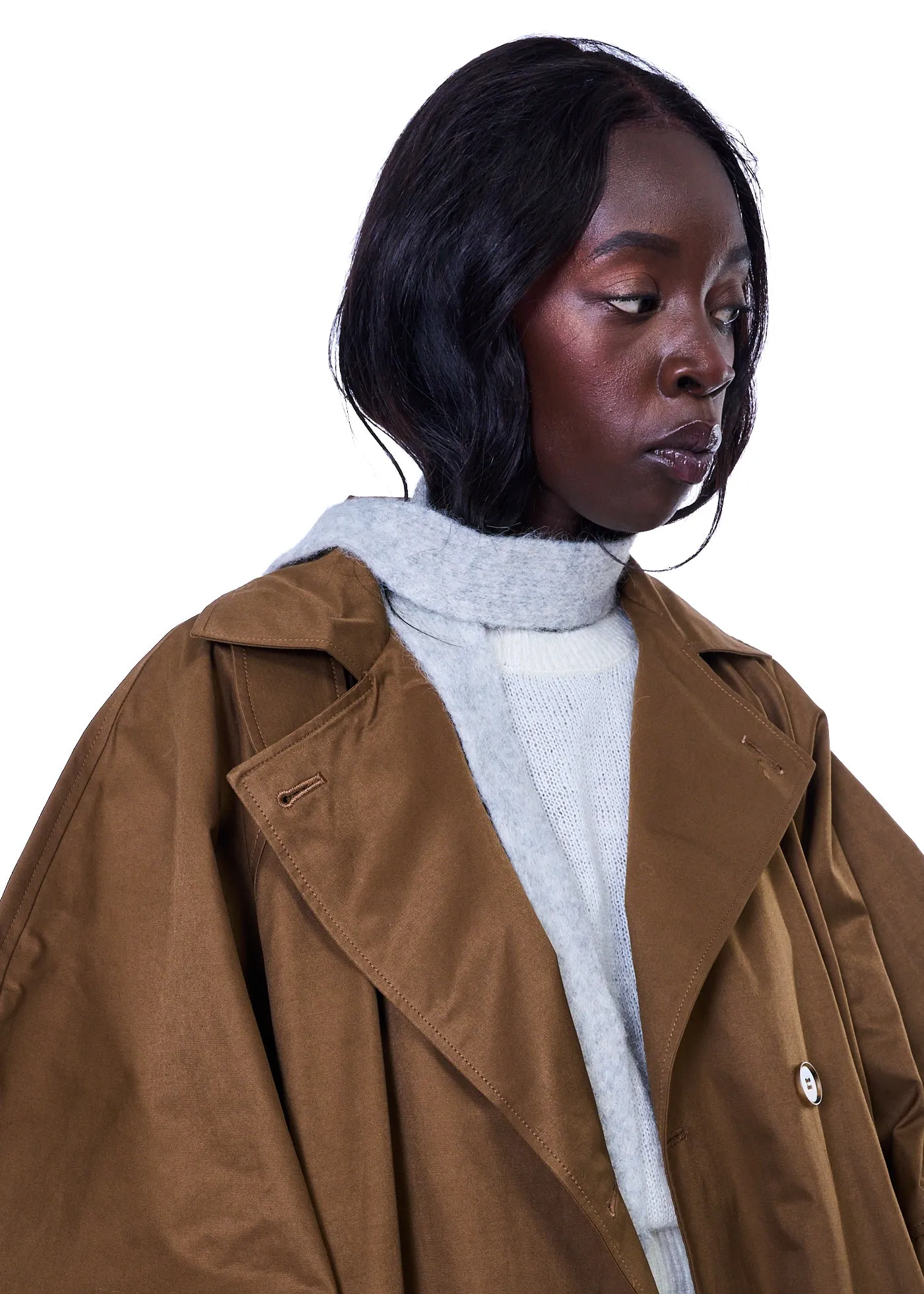 LOW CLASSIC Soft Alpaca Slim Muffler in Light Grey