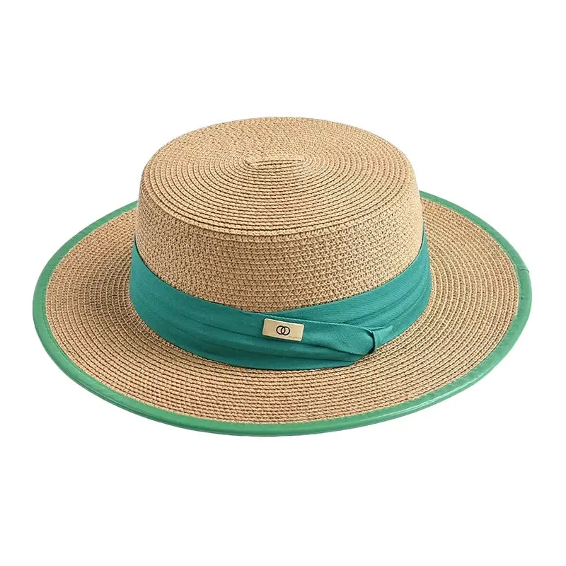Marbella Summer Raffia Boater Hat