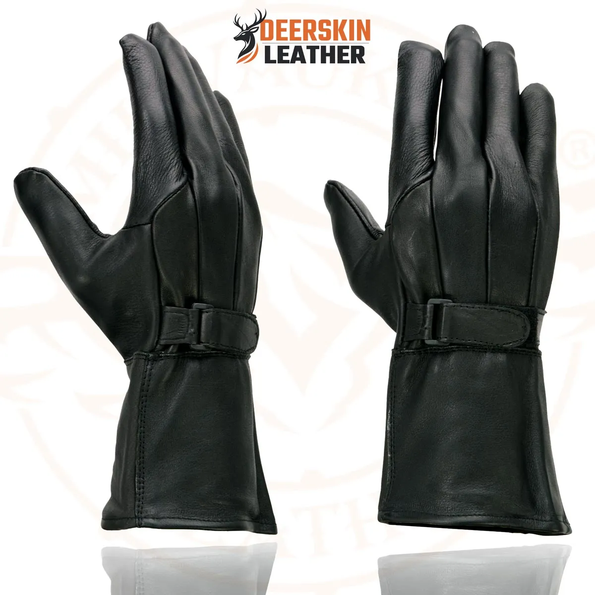 Milwaukee Leather SH864 Men's Gauntlet USA Deerskin Leather Unlined