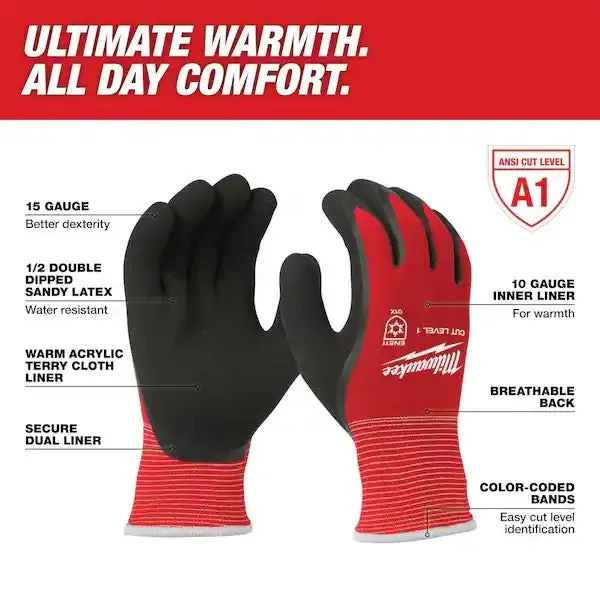 Milwaukee Thermal Winter Work Gloves Terry Cotton-Lined