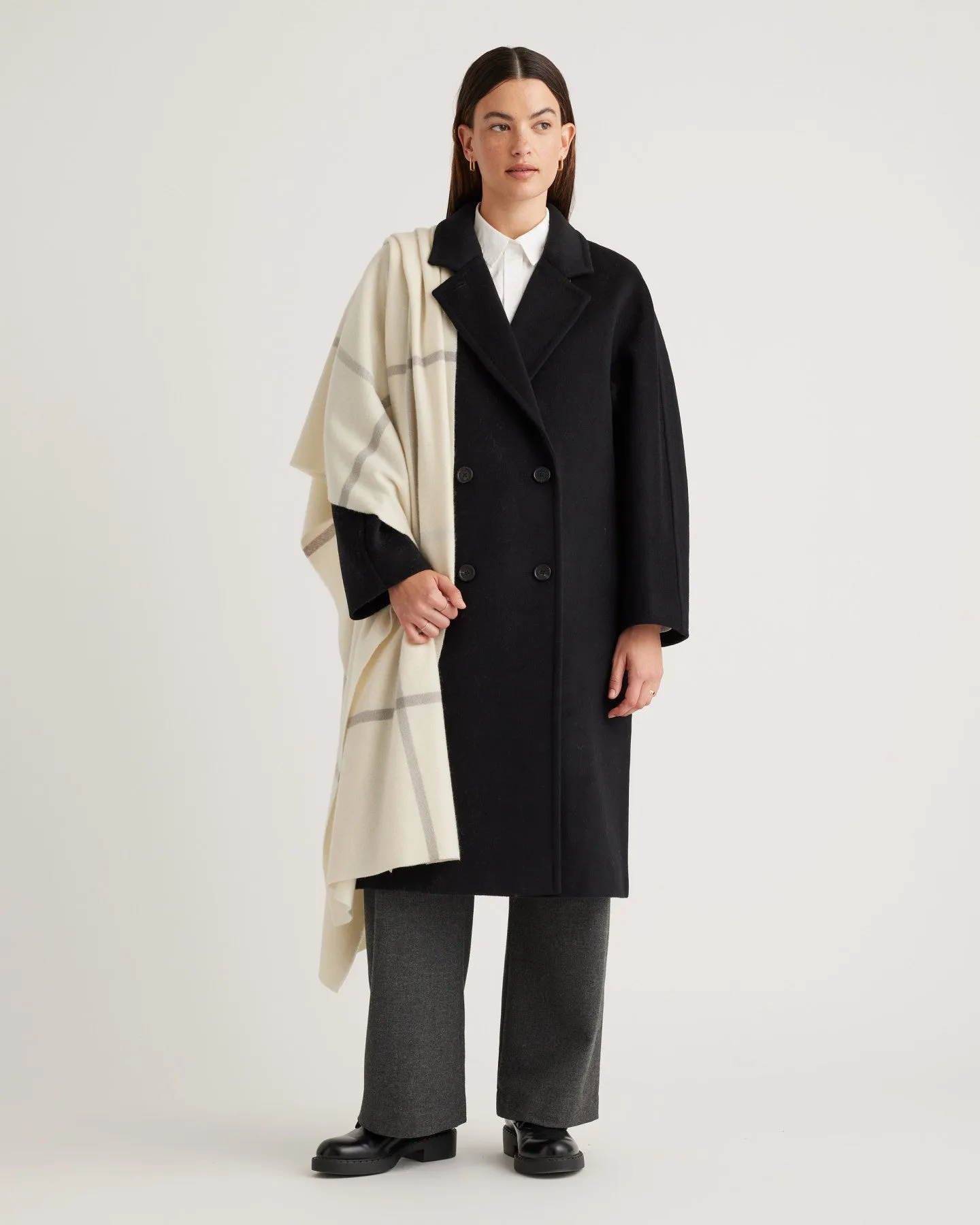 Mongolian Cashmere Plaid Wrap
