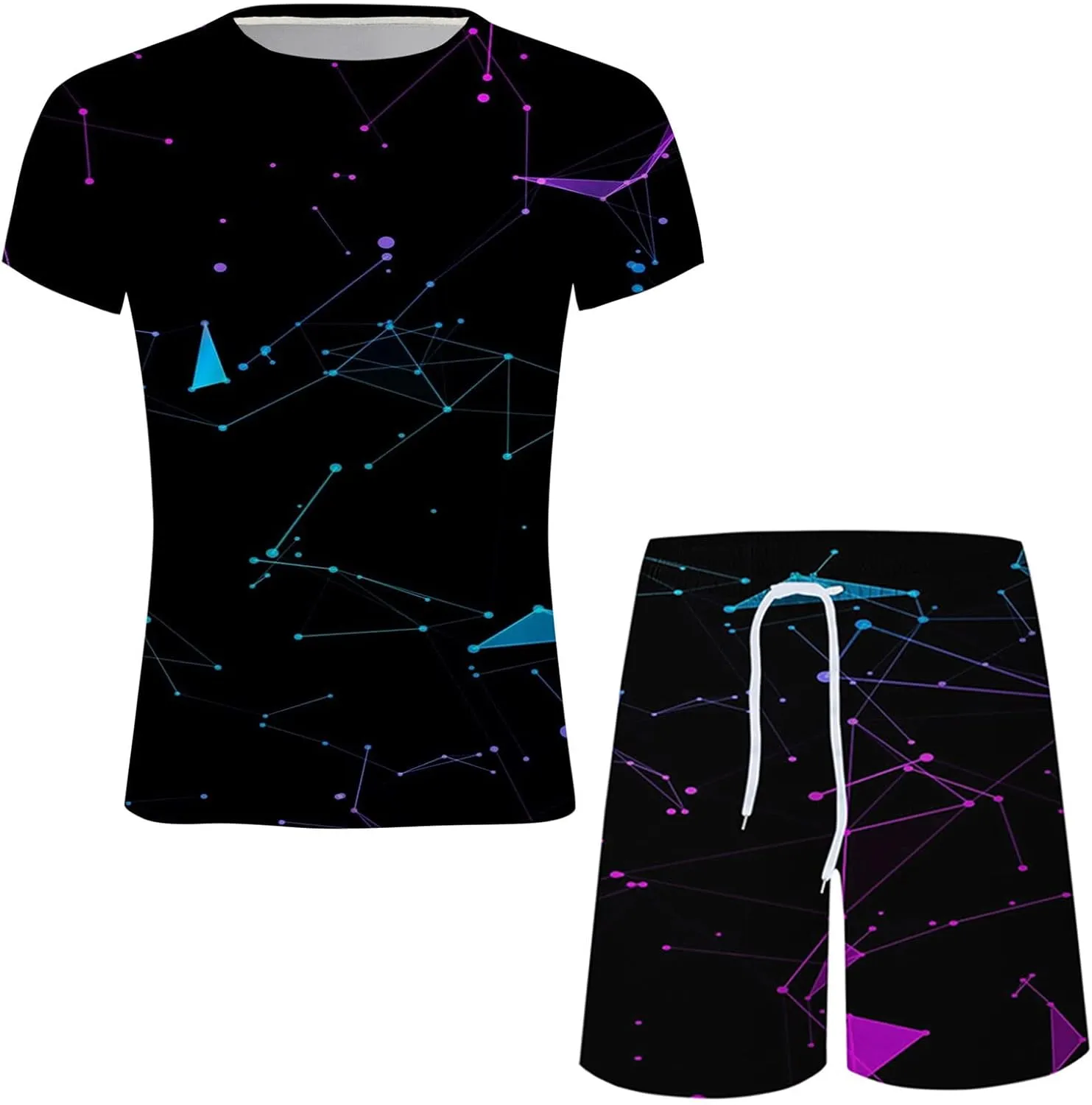 Muscularfit Mens Short Sets 2 Piece Outfits Causal Gradient Color Tracksuit Sweatshirt and Drawstring Shorts Set for Men 2023