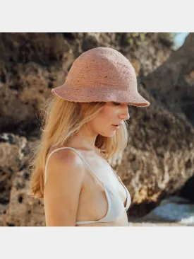 NALA Safari Jute Straw Hat In Blush Rose