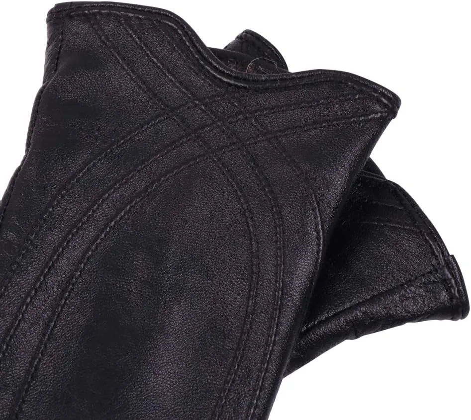 Nappaglo Nappa Leather Gloves Warm Handmade Curve Lambskin for Women