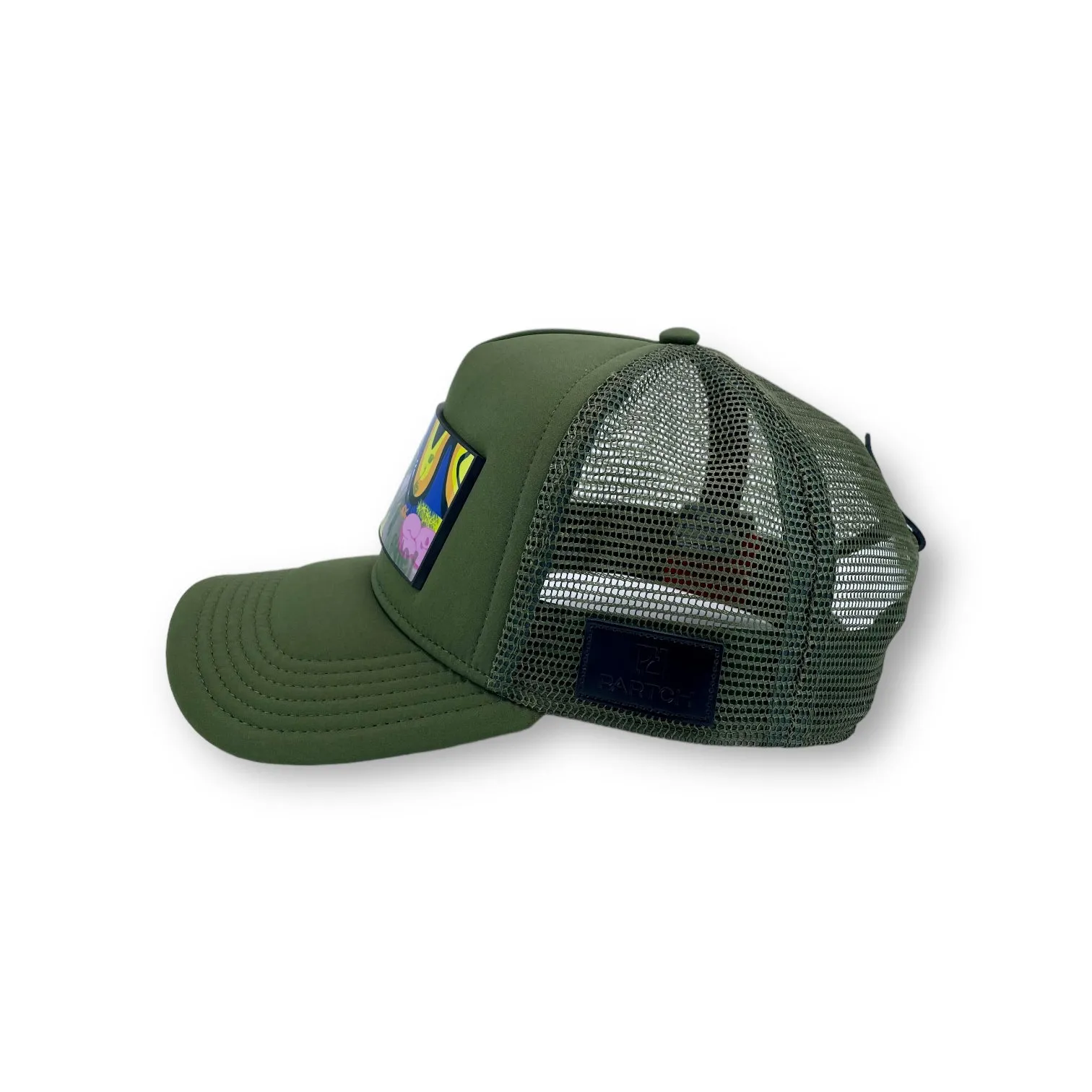 PARTCH Swag Trucker Hat Khaki Green Removable Clip