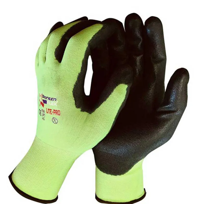 PIONEER SAFETY Gloves Flex Lite-Pro Tactile Sensitivity Fluorescent Size 10