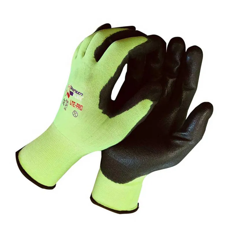 PIONEER SAFETY Gloves Flex Lite-Pro Tactile Sensitivity Fluorescent Size 10