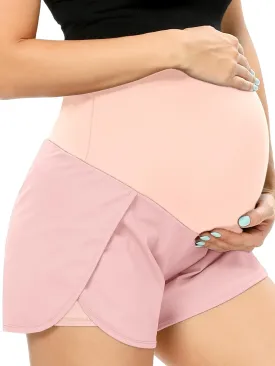 POSHGLAM Womens Maternity Shorts Over Belly Workout Running Casual Summer Pregnancy Shorts