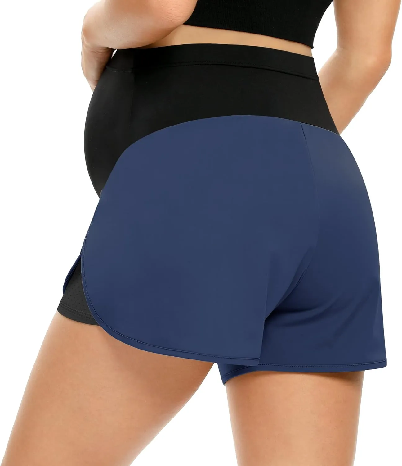 POSHGLAM Womens Maternity Shorts Over Belly Workout Running Casual Summer Pregnancy Shorts