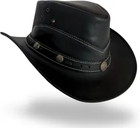 Premium Handcrafted Leather Cowboy Hat with Adjustable String - Classic Western Style